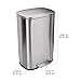 Amazon Basics Smudge Resistant Rectangular Trash Can With Soft-Close Foot Pedal, Brushed Stainless Steel, 50L/13.2 Gal, 16.7x14.7x25.9 in, Satin Nickel Finish