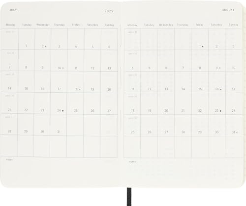 Moleskine Weekly Planner, Agenda Settimanale con Spazio per Note 12 Mesi 2025, Copertina Morbida e Chiusura Elastica, Colore Nero, Formato Pocket 9x14 cm - immagine 7