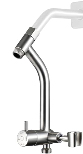 Image of G-Promise All Metal Shower Diverter with Low Handheld Holder, Pause Mode 3-Way Diverter Valve for Handheld and Fixed Shower Head, 4-Setting Universal Bathing System Replacement(6 Inch, Brushed Nickel)