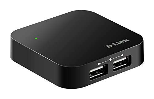 D-Link 4-Port USB 2.0 Hub including 4 Fast Charging Ports, mini USB 2.0 Port and 5V/2.5A Power Adapter (DUB-H4)