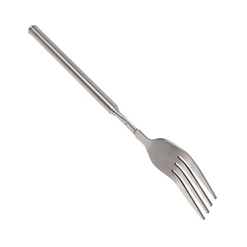 Ausziehbare Gabel, Haoofy BBQ Teleskop Gabel Edelstahl Teleskopgabel, Langer Griff Ausziehbar 22,1–64,6 cm, Dessert Gabel Besteck Grill Gabel Besteckgabeln für Toasten Abendessen Obst Dessert
