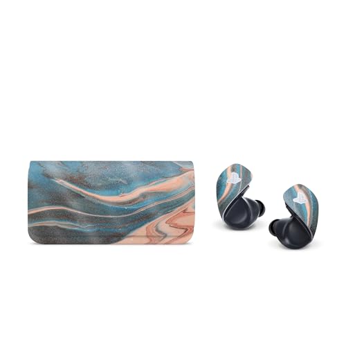 Image of Glossy Glitter Headphone Skin Compatible with Sony Pulse Explore Wireless Earbuds (2024) - Sea Dunes - Premium 3M Vinyl Protective Wrap Decal Cover - Easy to Apply | Crafted in The USA by MightySkins