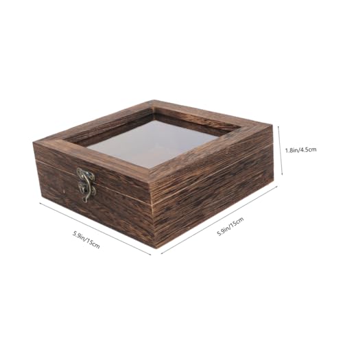 VALICLUD Vitrina de Madera Rústica para Exhibición de Especímenes de Insectos con Tapa Transparente, Caja Rectangular de Paulownia de 15x15x4,5 Cm, Resistente al Polvo, para Decoración - imagen 2