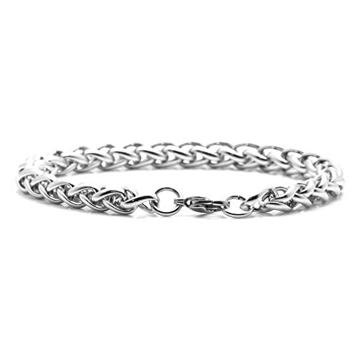 Xusamss Fashion Stainless Steel Wheat Link Bracelet,9.0" Wrist2