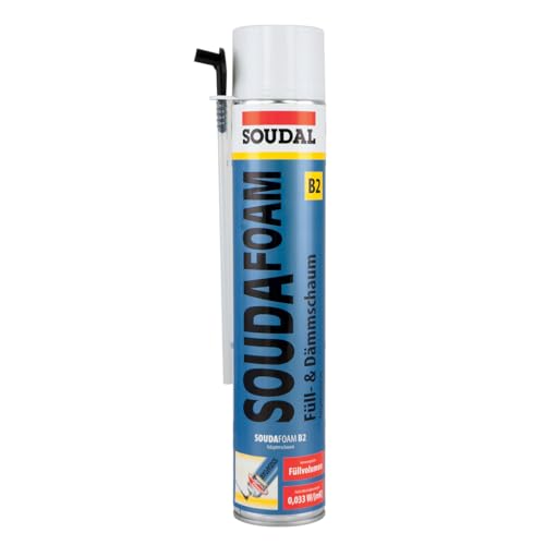 3 x Soudal Soudafoam B2, 750ml, einkomponentiger Pulyurethanschaum, Montageschaum mit hoher Formstabilität, Spar-Set (3)