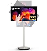 Veout 27" 4K Portable TV on Wheels, Smart Wireless Portable Monitor with Touch Screen, Android Sy...