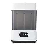 Asixxsix Lavador, esterilizador secador de biberones, 2 en 1, con doble capa temporizador, secador eléctrico con capacidad para 6 a 12 biberones accesorios para bebés y extractores (Enchufe de la UE)