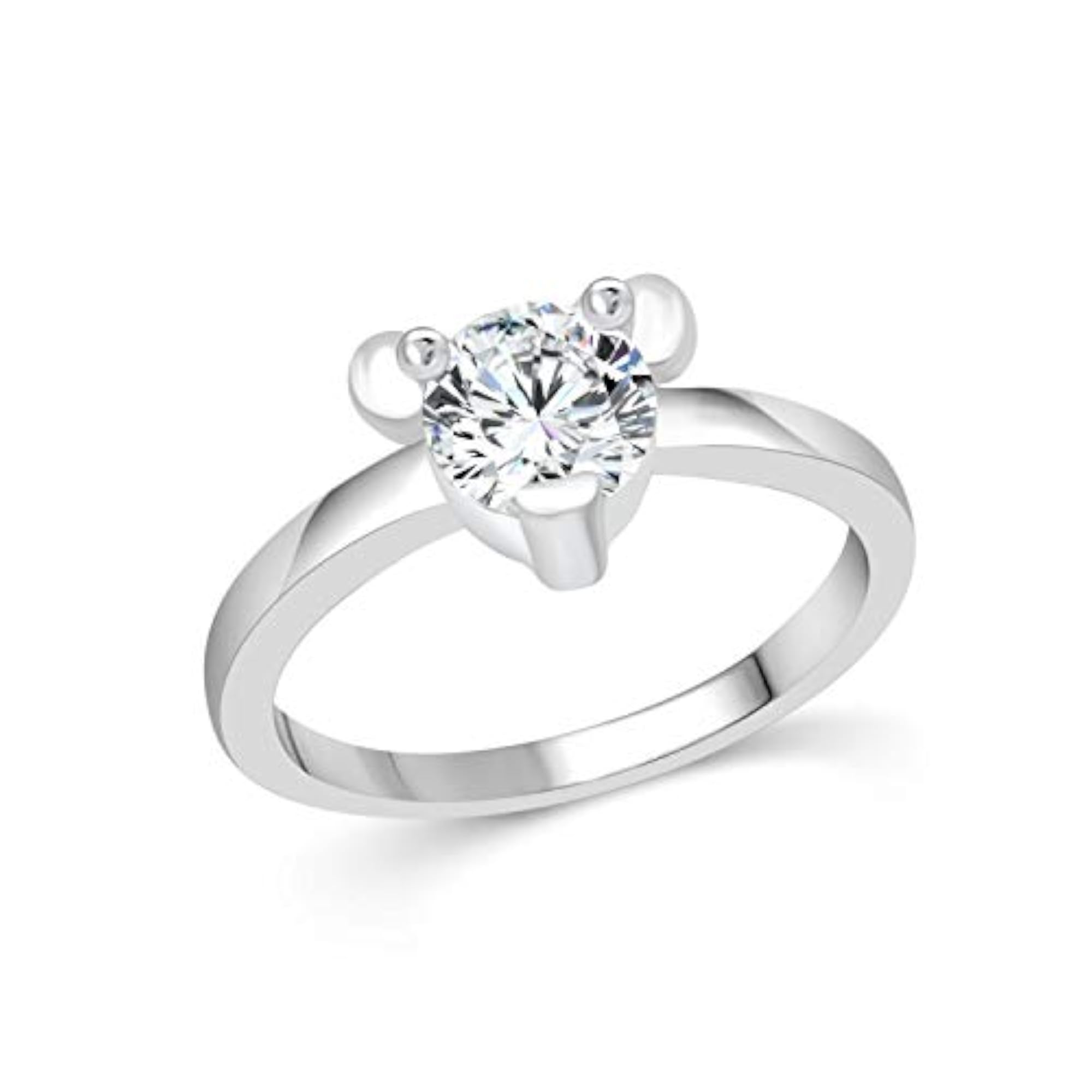 Mickey Mouse CZ Rhodium Plated Alloy Ring for Women