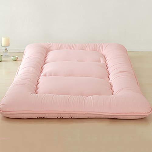 MSM Almohadilla para Dormir Tatami Alfombra,Japonés Plegable Futón Colchón De Piso,Estudiante Dormitorio Portátil Almohadilla De Colchón Rosado 90x200cm/35x79inch