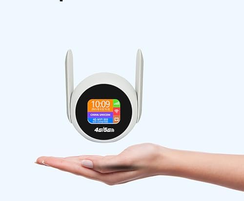 Router WiFi 6 portátil 4G, Doble Banda móvil Hotspot con Pantalla LCD, Compatible con Todas Las Tarjetas SIM UE, WPA3, módem, Box SIM, USB C, para viajeros y Uso doméstico