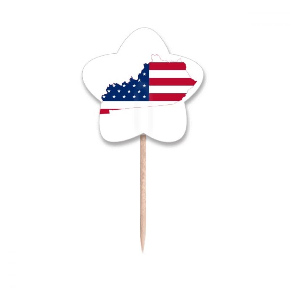 Cure-dents drapeaux étoile Kentucky cupcake picks en bois de fête