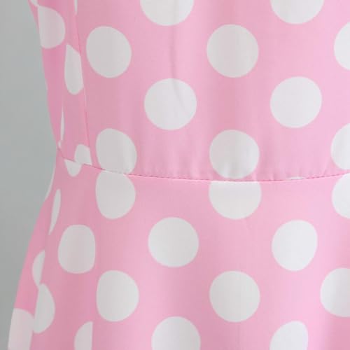 Image of Women Vintage Polka Dot 1950s Rockabilly Halter Audrey Dress Retro Floral Evening Cocktail Swing Dress