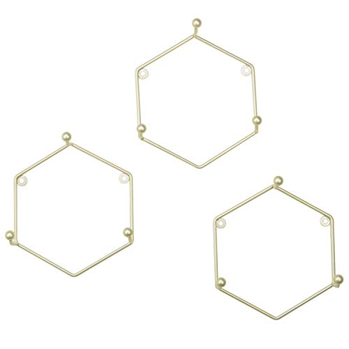 Mygift Modern Brass Metal Geometric Hexagon Hook Rack, Set Of 3 #TOP5