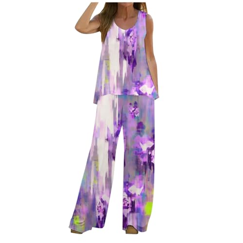 Conjunto de dos piezas para evitar el calor de primavera con un pantalón largo fluido