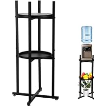 5 Gallon Water Dispenser Stand with 2 Round Shelfs, 3 Tier Water Jug Stand Water Dispenser Floor Stand for 1-5 Gallon Bottle Dispenser, Sturdy Water Jug and Plant Stand, 32.8" Hight-11.2" Wide