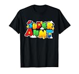 Gamer Super Aunt Family Matching Game Super Aunt Superhero T-Shirt