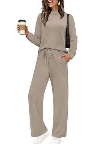 Sampeel Two Piece Sets for Women Mock Neck Matching Sets