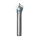 CNC Roundover Bit, EnPoint Woodwroking Carbide-Tipped Beadboard Router Bit 1/4" Shank 1/2" Cut Dia Industrial Quality Point Cutting Roundover Router Bit Lettering Fluting Plunge Ovolo Router Bit