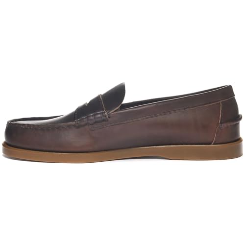 Sebago Men's Dolphin Waxed Shoe – Handsewn Leather Slip-On Moccasin with Siped Non-Marking Rubber Sole - Main Image