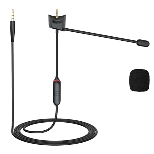 QC35 Boom Microphone Compatible with Bose QC35 & QC35 II Headphones, Boom Gaming Microphone Cable with Mute Switch for PS4, PS5, Xbox One Controller, PC, Smartphone, Laptop, Tablet, 4ft (3.5 mm Jack)