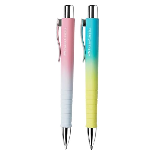Faber-Castell - Kugelschreiber Poly Ball, 2 Stück, mit auswechselbarer XB Mine, dokumentenecht (Set Sunrise&Sunset)