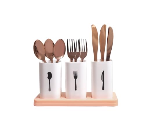 Image of Xmart India Kitchen Organizer Plastic Cutlery Holder Stand for Spoon, Knife, Fork & Chopsticks |Detachable Utensil Storage Box for Kitchen Countertop & Dining Table Cutlary Organiser (Square)