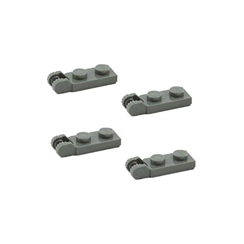 Lego Parts: Hinge Plate 1 x 2 Locking with 2 Fingers On End (PACK of 4 - DBGray)