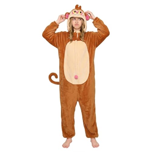OLAOLA Adultes Animaux Combinaison, Fleece Unisexe Singe Kigurumi Pyjamas pour Halloween, Doux...
