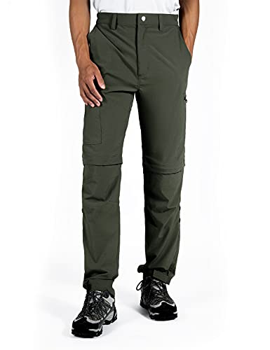 Wespornow Men's-Convertible-Hiking-Pants Quick Dry Lightweight Zip Off Breathable Cargo Pants For Outdoor, Fishing, Safari (Army Green, Large) #TOP1