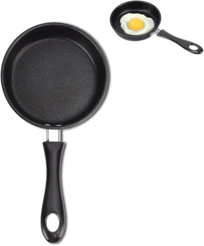 Brrnoo Non-Stick Induction Frying Pan, with Comfortable Handle Grip, Egg and Omelette Pan, Stainless Steel Skillet, Suitable for Electric and Gas (12CM)