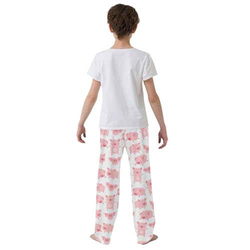 Lovely Piggy Pig Print Boys Long Pants Soft Trousers Elastic Waist Kids Lounge Bottoms with Pockets S-XL3