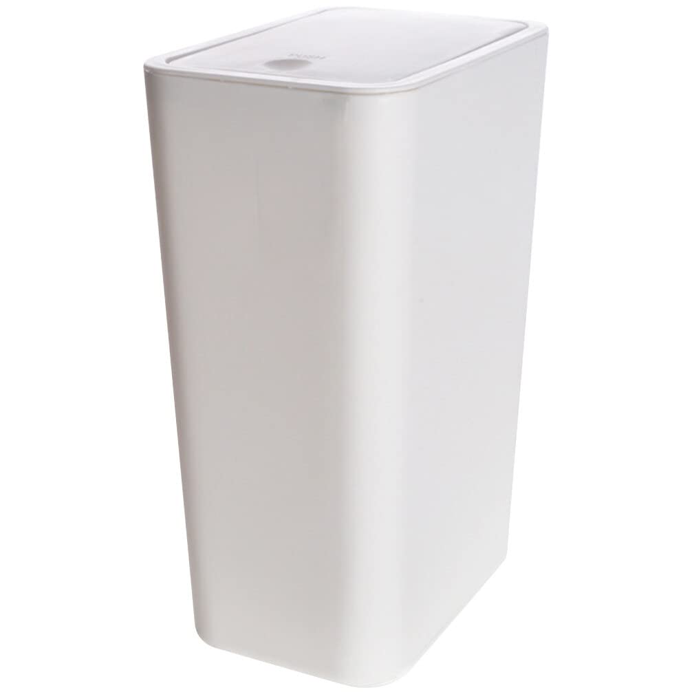 Poubelle Rectangulaire étroite Alipis - Pour Espaces Réduits Salle De Bain, Chambre - 28x27x12.5 Cm, Gris Clair, Intérieur Amovible
