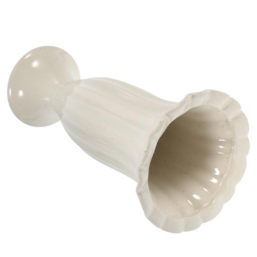 Vase commémoratif cimetière céramique beige stable contre le vent - 2