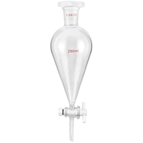 QWORK 250ml Glass Separating Funnel 24/29 Cover