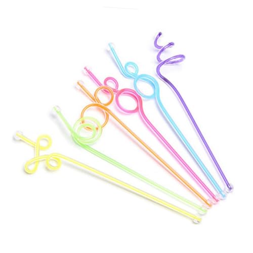 FUNOMOCYA 10Pcs Acrylic Swizzle Sticks Plastic Spiral Cocktail Drink Stir Sticks for Parties Bars and Home Use Style