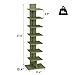 TUTOTAK Bookshelf, 8-Tier Bookcase, Narrow Spine Book Shelf for Small Space, Corner Standing Shelf for Living Room, Office, Study, Entryway, Olive Green BS06BOG008