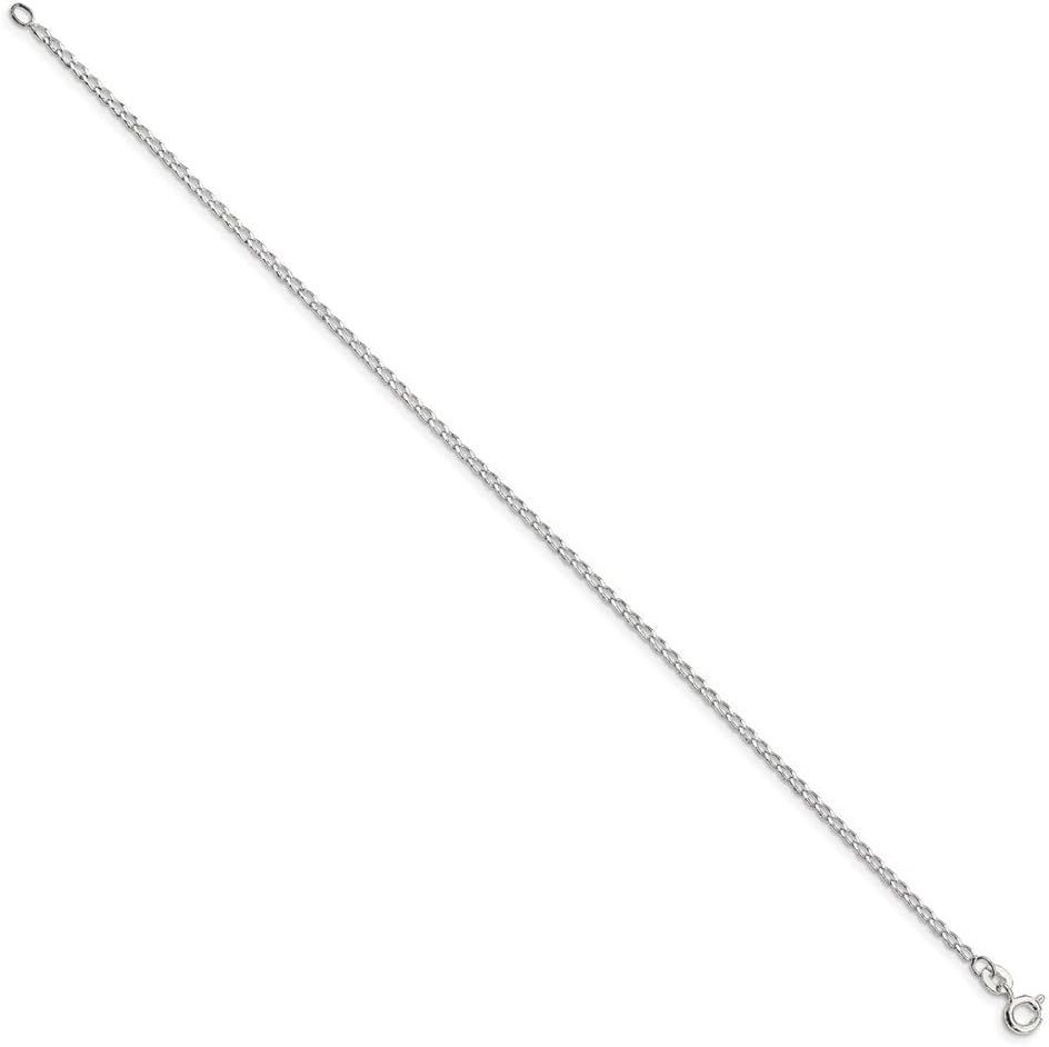 Diamond2Deal 925 Sterling Silver 1.5mm Open Link Bracelet 7"
