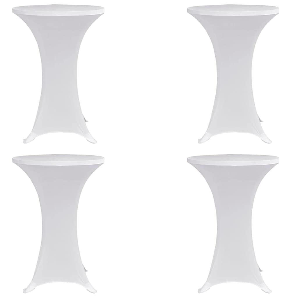Housse de table debout extensible blanche Ø 80 cm lot de 4