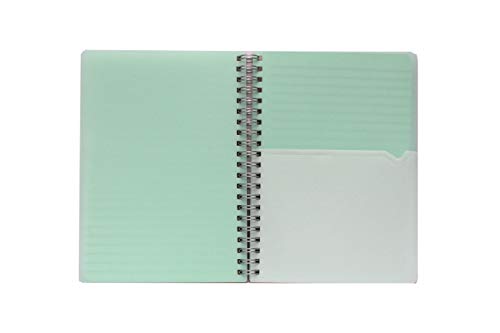 Caderno Espiral Pp C/Bolso Multiuso 185Mmx140Mm - 140Págs, 70G, Pautado Sortido (Rs, Az, Vd, Lilás)