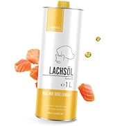 Canobel Basic Lachsöl für Hunde & Katzen 1 Liter I 12% an Omega 3 & 6 Fettsäuren I Fischöl als Ba...