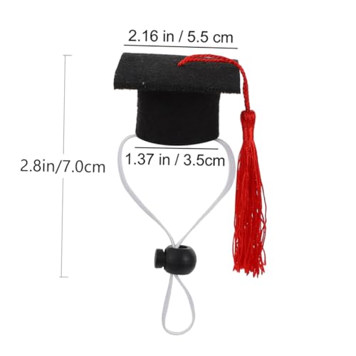 Set de 4 Gorros y Corbatas Graduación para Mascotas Rojo miniatura 2