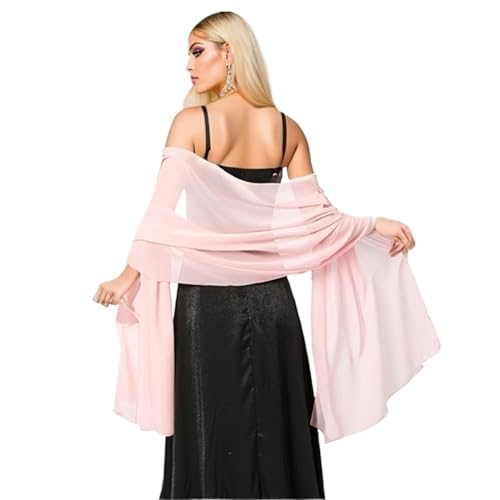 Châle en mousseline de soie unie rose pour robe de mariée et de soirée