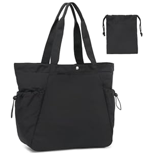 BTOOP Tote Bag for Women Foldable Beach Gym Bags Side-Cinch Lightweight Shopper Shoulder Bag for Travel, Work, College, Nurse