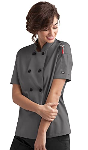 On The Line by ChefUniforms.com Women's Classic Chef Coat (Pebble Grey, M)