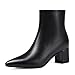 Abbleet Women's Ankle Boots Pointed Toe Chunky Block Heel Short Boots for Women Low Heeled Booties（Black,7.5）