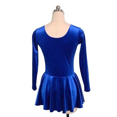 Vestido de patinação artística, temperamento com estampa de strass confortável veludo, fantasia de c