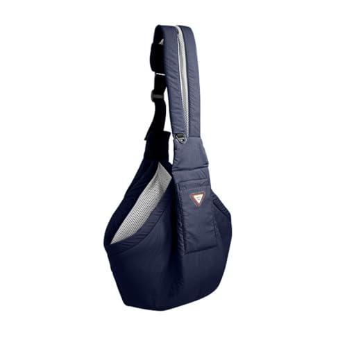 ペットスリング 犬 抱っこ紐 猫 キャリーバッグ ドッグスリング ペットバッグ 飛び出し防止 小型犬 通気性 49*30cm 調節可能 斜めショルダーバッグ お出かけ ブルー 旅行 通院 防災 避難用