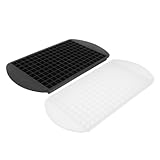 FIXOSHEE 2 piezas Bandeja de Silicona para Cubitos de Hielo Mini Cubos Cuadrados Molde Apilable para Congelador Almacenamiento Bebidas Frías y Alimentos