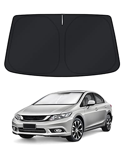 Image of KUST Windshield Sun Shade for 2006-2009 2010 2011 Honda Civic Accessories Window Shade Sun Visor Cover Foldable Block UV Rays