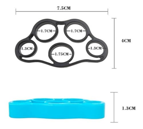 3 Anéis de Exercício para os Dedos Das Mãos, Cores Vermelho, Azul e Verde